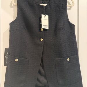 NWT Tuckernuck Black Vest with Gold Buttons, M